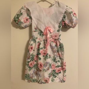 Vintage kids dress. Floral,80s90s